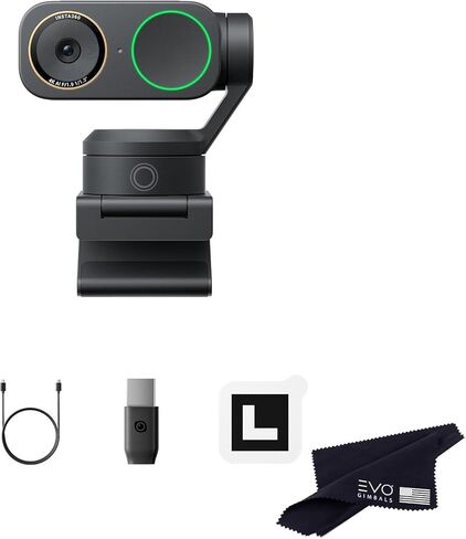 كاميرا ويب Insta360 Link 2 PRO- PTZ 4K لأجهزة الكمبيوتر/Mac 1/1.3 بوصة، مستشعر تتبع الذكاء الاصطناعي، التحكم في الإيماءات، HDR، ميكروفونات إلغاء الضوضاء الاتجاهية، البث المباشر، الألعاب، كاميرا فيديو تعمل مع التكبير، الفرق، Twitch in Kuwait