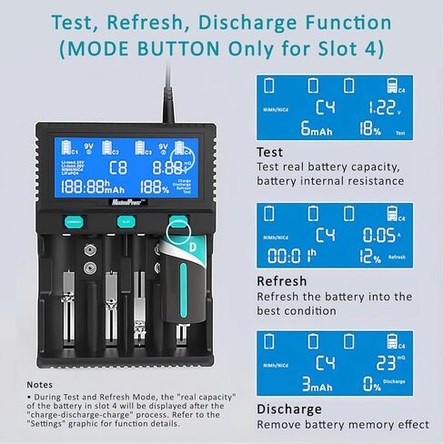 MaximalPower Universal Smart Battery Charger with Smart LCD Display for Rechargeable 9V AA AAA C D 26650 Batteries Li-ion Ni-MH - 6 Bays of 2X 9V Battery Bays and 4X Universal Bays (1) in Saudi Arabia