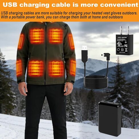 شاحن USB للرجال والنساء من Arris سترة صوف ساخنة ملابس متوافقة مع سلك محول طاقة بطارية Arris 7.4 فولت 7500 مللي أمبير في الساعة in Saudi Arabia