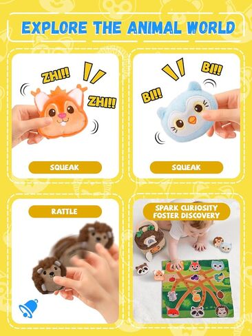ألعاب الأطفال من 6 إلى 12 شهرًا، مجموعة منزل حيوانات المزرعة المحشوة بخريطة، حيوانات المزرعة المحشوة بالبندق، ألعاب مونتيسوري للأطفال الرضع الحسية، هدية للأطفال من عمر 1-3 سنوات in Kuwait