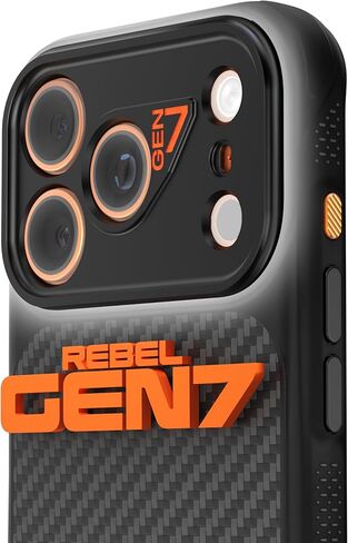 مجموعة ترقية المكونات المعدنية REBEL GEN7 [مجموعة كاملة من الألومنيوم CNC] حلقة حماية للعدسة، زر الكاميرا، جميع الأزرار وحزمة الشعار لهاتف iPhone 17 Pro Max (6.9 بوصة) GEN-7/FLEX17 حافظة أراميد (برتقالي جدًا) in Saudi Arabia