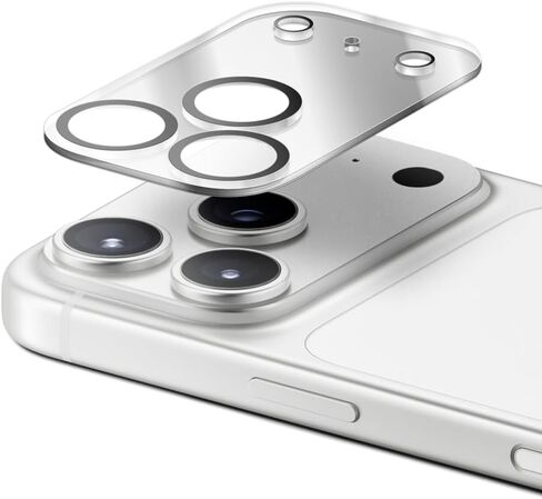 واقي عدسة الكاميرا CASETiFY مرآة [سهل الاستخدام/مقاوم للخدش] لهاتف iPhone 17 Pro Max - فضي in Saudi Arabia