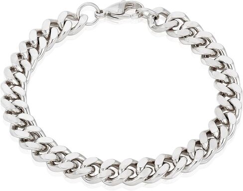Invicta Bracelet for Men, Stainless Steel Curb Link Chain Jewelry, 8.5mm-11.5mm, 8.5"-9" in Saudi Arabia