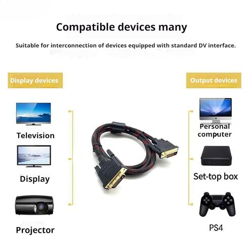 واجهة مرئية رقمية 24+1 كابل HD كابل شاشة الكمبيوتر يدعم الشاشات وأجهزة الكمبيوتر الشخصية وأجهزة التلفزيون والألعاب وأجهزة العرض - 1080p Full HD 60 هرتز - موصل ذهبي 10 أقدام / 3 أمتار in Kuwait