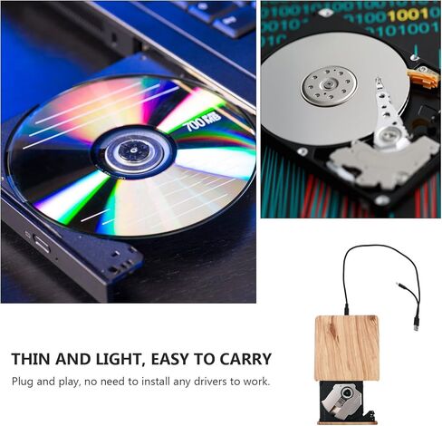 Wood Grain USB 3.0 External DVD Drive CD DVD Writer Burner Type-c Portable Optical Drive for Laptop Desktop in Saudi Arabia
