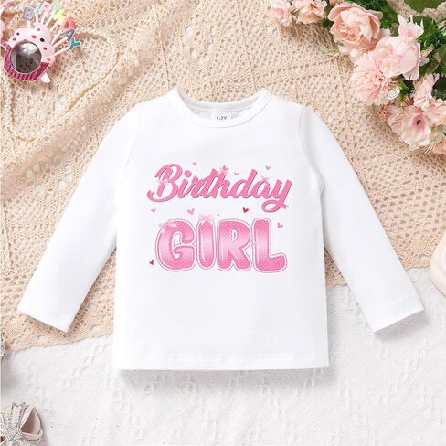 IDOPIP Birthday Girl Outfit for Baby Toddler Girls Birthday Shirt Tutu Skirt Bowknot Headband Cake Smash Photo Shoot 1-6T in Saudi Arabia
