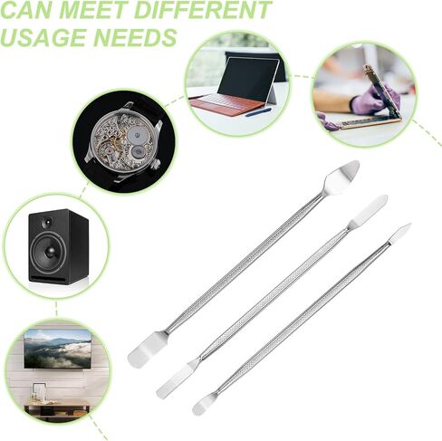 أداة باتيكل سبودجر، 6 قطع معدنية مزدوجة الأطراف، مجموعة أدوات إصلاح حدق للهواتف المحمولة الذكية والكمبيوتر اللوحي والكمبيوتر المحمول وأجهزة الألعاب الإلكترونية، فضي in Kuwait