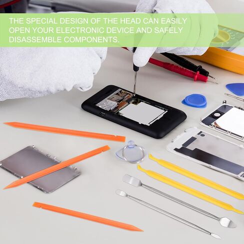 أداة باتيكل سبودجر، 6 قطع معدنية مزدوجة الأطراف، مجموعة أدوات إصلاح حدق للهواتف المحمولة الذكية والكمبيوتر اللوحي والكمبيوتر المحمول وأجهزة الألعاب الإلكترونية، فضي in Kuwait