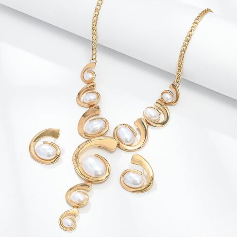 الذهب مكتنزة الأسود البيضاوي الاكريليك قلادة القرط، الرجعية بوهو طويل الأبيض الراتنج شرابة قلادة قلادة البلد راعية البقر حزب مجوهرات مجموعات هدية للنساء in Kuwait