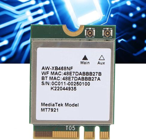 بطاقة الشبكة MT7921 NGFF M.2، بطاقة شبكة لاسلكية 1800 ميجابت في الثانية 2.4 جيجا هرتز 5 جيجا هرتز واي فاي مزدوجة النطاق لـ 10 11 in Saudi Arabia