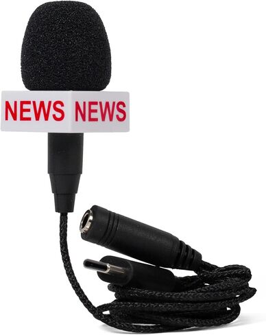 Kikkerland Breaking News Mini Microphone – Handheld Mini Mic for Content Creation & Podcast Recording – Features USB-C Plug & Standard Audio Jack in Kuwait