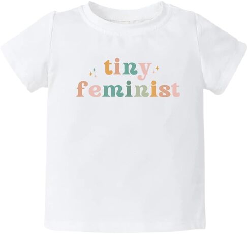 Tiny Feminist Cute Baby Bodysuit, Kids & Toddler T-Shirt - Funny Outfit for Girls Boys Baby Shower Foodie Tee in Saudi Arabia