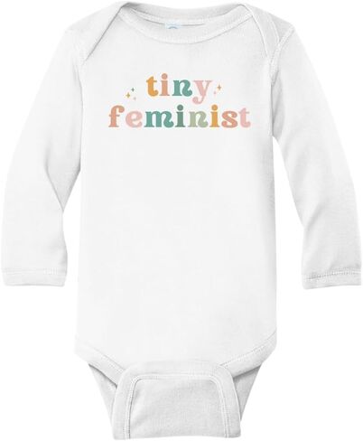 Tiny Feminist Cute Baby Bodysuit, Kids & Toddler T-Shirt - Funny Outfit for Girls Boys Baby Shower Foodie Tee in Saudi Arabia