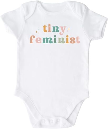 Tiny Feminist Cute Baby Bodysuit, Kids & Toddler T-Shirt - Funny Outfit for Girls Boys Baby Shower Foodie Tee in Saudi Arabia