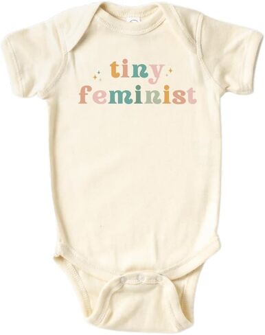 Tiny Feminist Cute Baby Bodysuit, Kids & Toddler T-Shirt - Funny Outfit for Girls Boys Baby Shower Foodie Tee in Saudi Arabia