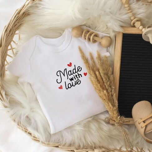 Printique Organic GOTS Certified Baby Onesie Unisex Bodysuit 0-18 months - Valentine's Day in Saudi Arabia