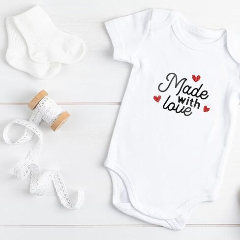 Printique Organic GOTS Certified Baby Onesie Unisex Bodysuit 0-18 months - Valentine's Day in Saudi Arabia