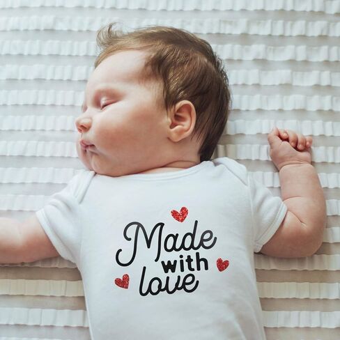 Printique Organic GOTS Certified Baby Onesie Unisex Bodysuit 0-18 months - Valentine's Day in Saudi Arabia