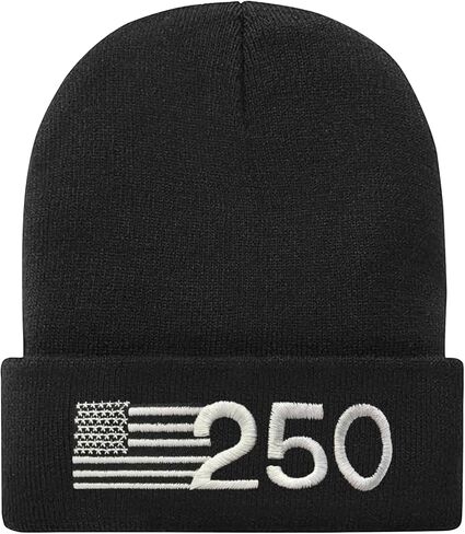 250th Anniversary USA Knit Hat Warm Cozy Embroidery Beanie for Women Men, 250 Year American Anniversary Merchandise in Saudi Arabia