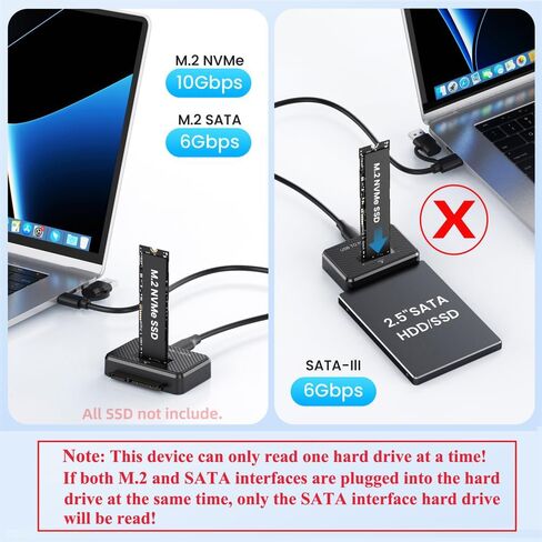 Xiwai Type-C USB 3.0 USB-C إلى ضميمة NVME مزدوجة M-Key M.2 NGFF & SATA 2.5 بوصة SSD لرسو السفن عمودي خارجي PCBA in Saudi Arabia