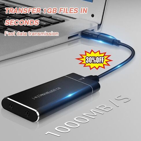 محول USB 3.1 Gen2 M.2 NVMe SSD مدمج 2230 2242 2260 2280 حجم يدعم 100 مم طول × 31 مم عرض، علبة ألومنيوم نقل 10 جيجابت في الثانية in Kuwait