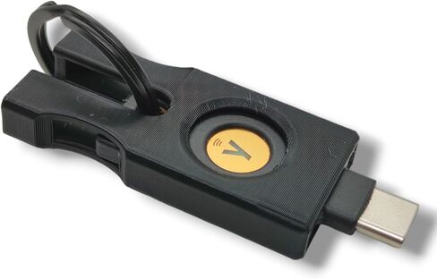 حافظة لحافظة YubiKey 5 NFC | حافظة لـ YubiKey NFC Fido | غطاء واقٍ لـ YubiKey 5/5C NFC/FIDO | صالح لـ USB-C وUSB-A | مع حلقة معدنية سوداء متضمنة | العديد من الألوان (أسود) in Saudi Arabia