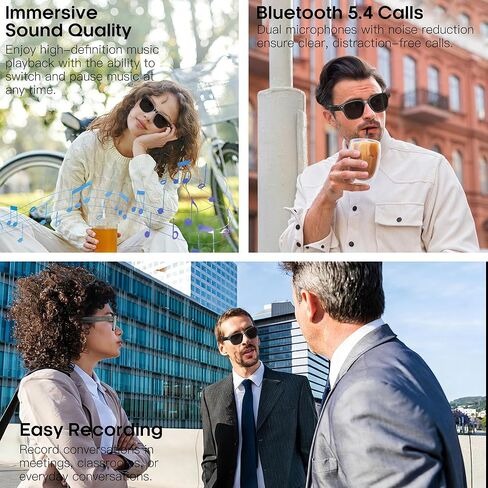 AI Camera Smart Glasses for Men Women With 8MP, 4K Photo/1200P HD Video Recording, Translation, GPT Voice Assistant, AI Object Recognition, Hands-free Music/Call,Long Battery Life,Sunglasses in Kuwait