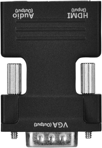 plplaaoo HDMI to VGA Converter Adapter 1080P Ultra Compact HDMI Female to VGA Male with Audio Output for Computer Tablet Monitor Projector Black ABS 5 x 3.4 x 1.2cm in Saudi Arabia