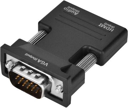 plplaaoo HDMI to VGA Converter Adapter 1080P Ultra Compact HDMI Female to VGA Male with Audio Output for Computer Tablet Monitor Projector Black ABS 5 x 3.4 x 1.2cm in Saudi Arabia