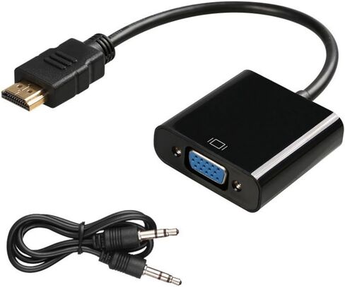 محول HDMI إلى VGA، محول HDMI ذكر إلى VGA أنثى أحادي الاتجاه، 1080 بكسل يدعم الصوت للفيديو بسلاسة متوافق مع أجهزة الكمبيوتر وأجهزة الكمبيوتر المكتبية وأجهزة الكمبيوتر المحمولة وأجهزة الكمبيوتر الشخصية والشاشات وأجهزة العرض والتلفزيون عالي الدقة in Kuwait
