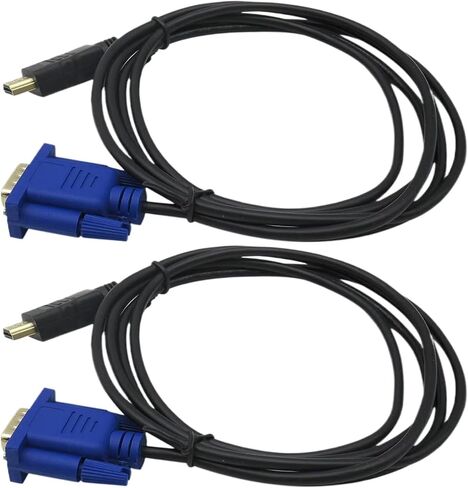 2 قطعة كابل محول HDMI إلى VGA عالي الوضوح 6 أقدام/1.8 متر مطلي بالذهب 1080 بكسل HDMI ذكر إلى VGA ذكر سلك محول فيديو نشط لأجهزة الكمبيوتر المحمول ومشغل DVD وشاشة عرض تلفزيون الكمبيوتر المحمول in Saudi Arabia