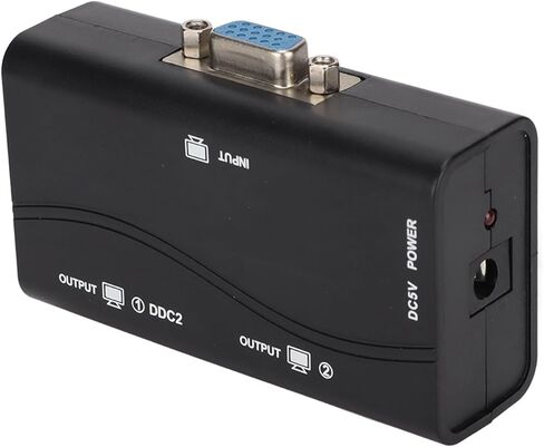 موزع فيديو عالي الدقة VGA Splitter لنسخ الشاشة، مقسم شاشة مطلي بالذهب 1 في 2 خارجي يعمل بمنفذ USB لغرفة اجتماعات المكتب، مادة ABS in Kuwait