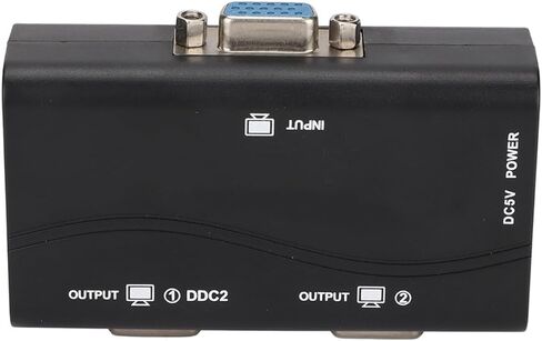 موزع فيديو عالي الدقة VGA Splitter لنسخ الشاشة، مقسم شاشة مطلي بالذهب 1 في 2 خارجي يعمل بمنفذ USB لغرفة اجتماعات المكتب، مادة ABS in Kuwait