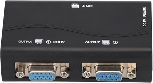 موزع فيديو عالي الدقة VGA Splitter لنسخ الشاشة، مقسم شاشة مطلي بالذهب 1 في 2 خارجي يعمل بمنفذ USB لغرفة اجتماعات المكتب، مادة ABS in Kuwait