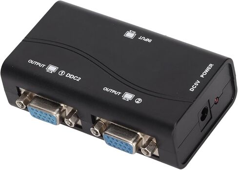 موزع فيديو عالي الدقة VGA Splitter لنسخ الشاشة، مقسم شاشة مطلي بالذهب 1 في 2 خارجي يعمل بمنفذ USB لغرفة اجتماعات المكتب، مادة ABS in Kuwait