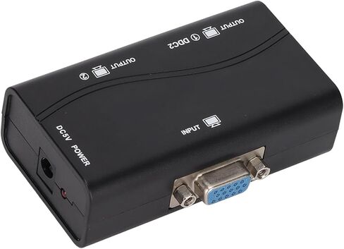 موزع فيديو عالي الدقة VGA Splitter لنسخ الشاشة، مقسم شاشة مطلي بالذهب 1 في 2 خارجي يعمل بمنفذ USB لغرفة اجتماعات المكتب، مادة ABS in Kuwait