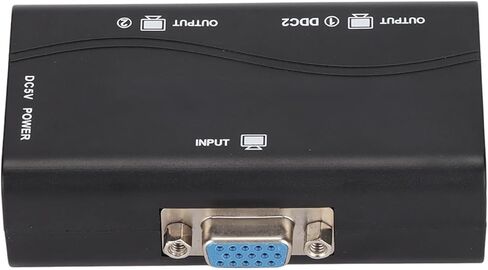 موزع فيديو عالي الدقة VGA Splitter لنسخ الشاشة، مقسم شاشة مطلي بالذهب 1 في 2 خارجي يعمل بمنفذ USB لغرفة اجتماعات المكتب، مادة ABS in Kuwait