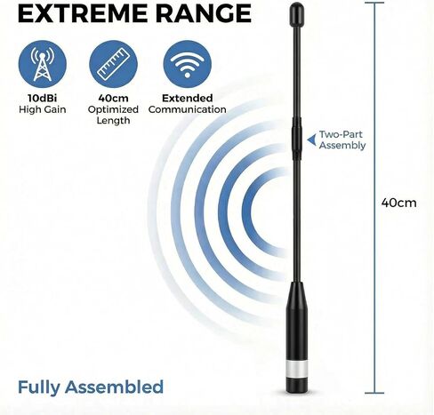 915MHz Meshtastic LoRa Antenna 10dBi High Gain, 40cm Long Range SMA Male Omni Whip for Hel tec V 3 ESP 32 - Durable & Flexible (1PCS,Black) in Saudi Arabia
