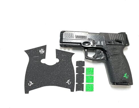 غلاف شريط قبضة المسدس من Handleitgrips متوافق مع Taurus G3، شريط قبضة مسدس لاصق أسود مع إدراجات خضراء، لفافة قبضة المسدس، مملوكة للمحاربين القدامى، صنع في الولايات المتحدة الأمريكية in Kuwait