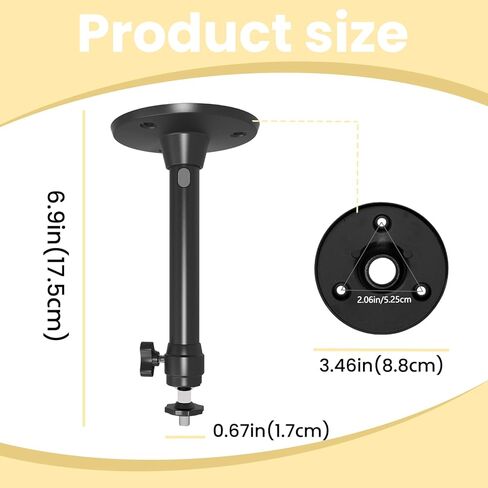 Universal Mini Projector Mount - Adjustable Ceiling/Wall Bracket with 360° Rotation & 90° Tilt for Most Mini Projectors (Black) in Saudi Arabia