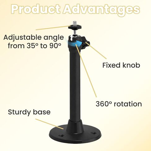 Universal Mini Projector Mount - Adjustable Ceiling/Wall Bracket with 360° Rotation & 90° Tilt for Most Mini Projectors (Black) in Saudi Arabia