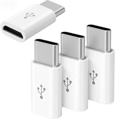 8 عبوات من محول Micro USB إلى USB C، محول MicroUSB أنثى إلى نوع C ذكر محول MicroUSB يدعم موصل شحن مزامنة البيانات للهاتف المحمول والكمبيوتر اللوحي والأجهزة الصغيرة (أبيض) in Kuwait