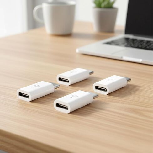 8 عبوات من محول Micro USB إلى USB C، محول MicroUSB أنثى إلى نوع C ذكر محول MicroUSB يدعم موصل شحن مزامنة البيانات للهاتف المحمول والكمبيوتر اللوحي والأجهزة الصغيرة (أبيض) in Kuwait