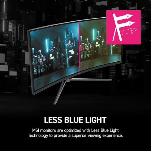 شاشة ألعاب msi MPG 346CQRF X24 مقاس 34 بوصة 3440 × 1440 (UWQHD)، 240 هرتز، مزامنة متكيفة، جاهزية HDR، HDMI، منفذ VGA، قابل للتركيب، قابل للإمالة، إطار نحيف من 4 جوانب، 0.5 مللي ثانية، أسود in Saudi Arabia