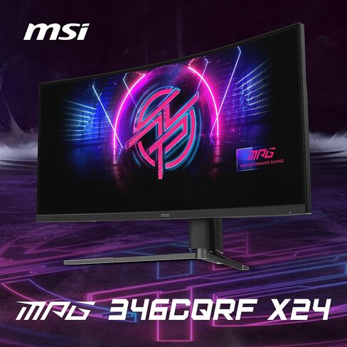 شاشة ألعاب msi MPG 346CQRF X24 مقاس 34 بوصة 3440 × 1440 (UWQHD)، 240 هرتز، مزامنة متكيفة، جاهزية HDR، HDMI، منفذ VGA، قابل للتركيب، قابل للإمالة، إطار نحيف من 4 جوانب، 0.5 مللي ثانية، أسود in Saudi Arabia