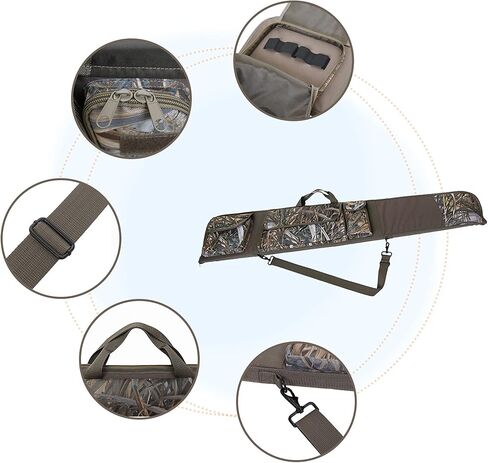 MYDAYS Rifle Case,Hunting Deluxe Scoped Gear Camouflage Soft Shotgun Gun Bag with Zippered Accessory Pocket and Adjustable Shoulder Strap in Kuwait