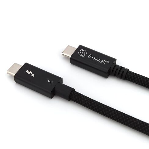 كابل Sewell Thunderbolt 5 - معتمد من Intel، مجدول ممتاز 3.3 قدم (1 متر)، تعزيز عرض النطاق الترددي 80 جيجابت في الثانية/120 جيجابت في الثانية، توصيل طاقة 240 وات، دعم عرض 8K. متوافق مع USB4، وUSB-C، وThunderbolt 4/3 in Saudi Arabia