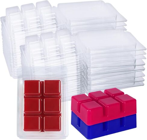 100 Packs Wax Melt Clamshells Molds, Clear Empty Plastic Cube Tray for Wickless Tarts Candles. in Saudi Arabia