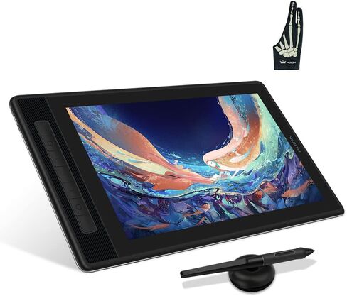 تابلت الرسم HUION Kamvas Pro 13 2.5K QHD مع شاشة وقفاز فنان هيكلي in Kuwait
