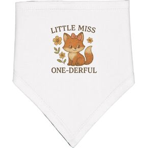 inktastic Cute Fox Little Miss One-derful First Birthday Baby Bandana Bib in Kuwait